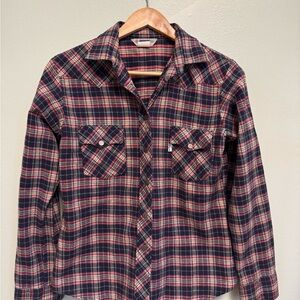 Levi's Navy and Red Plaid Shirt